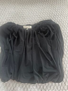 dolan Black Gathered Chiffon Blouse